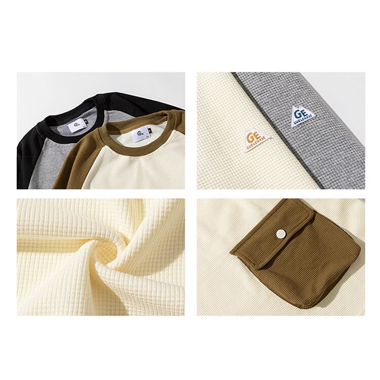 ★CONTRAST COLOR STITCH PULLOVER TOP　　　A0699