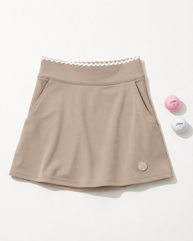 ＊即納＊line mix pleats skirt（Green / Navy）