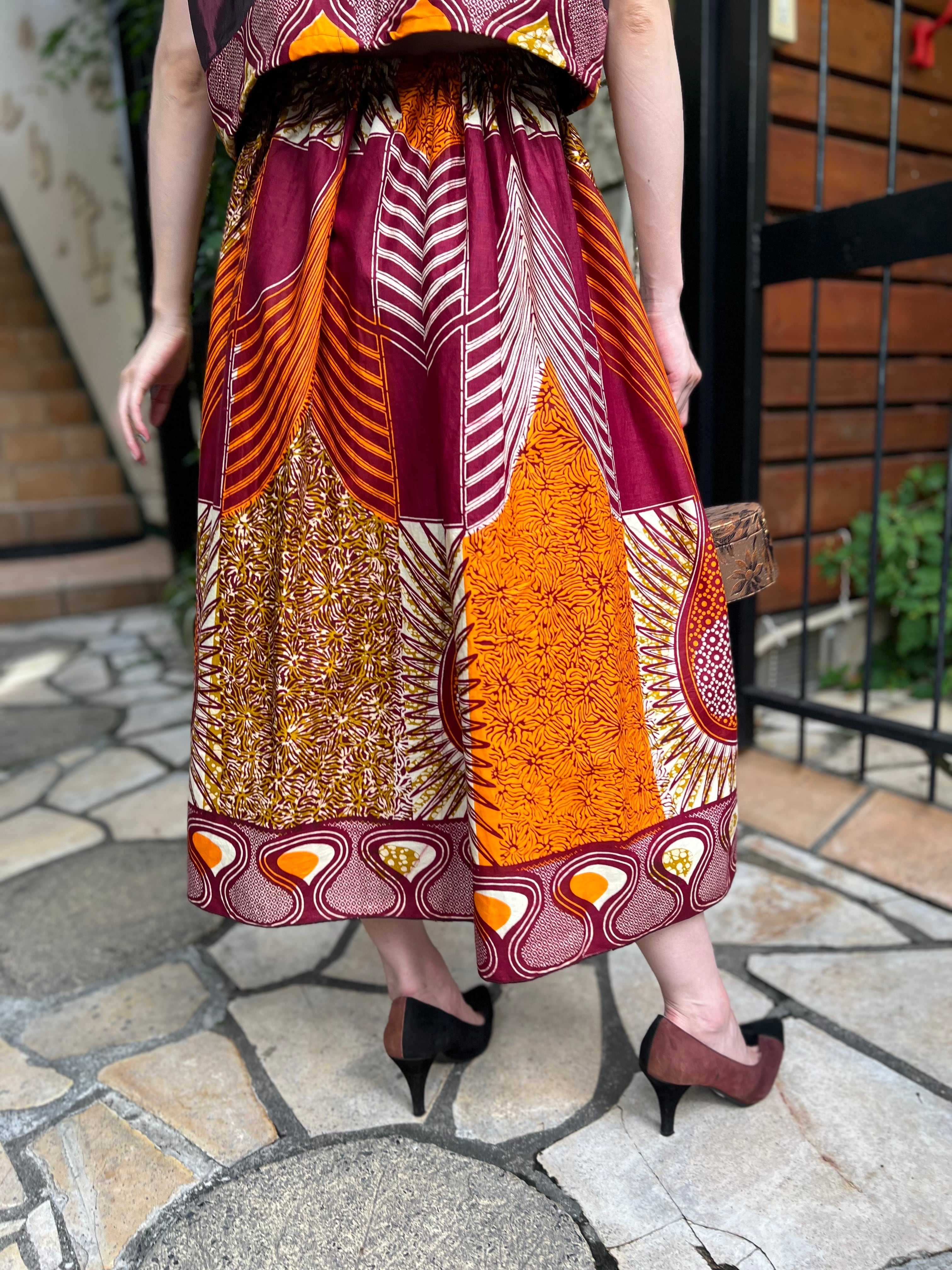 Vintage african batik cotton poly set up ( ヴィンテージ アフリカン