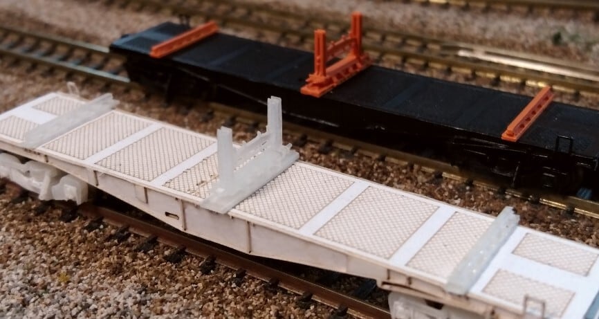 1/80 チキ6000 レール輸送車タイプD(九州仕様)4両セット 1/80 チキ6000 レール輸送車タイプD(九州仕様)4両セット