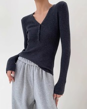 Slim fit rib Knit T20186