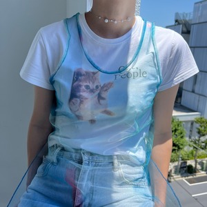 marble sheer tank top dress_LN01293