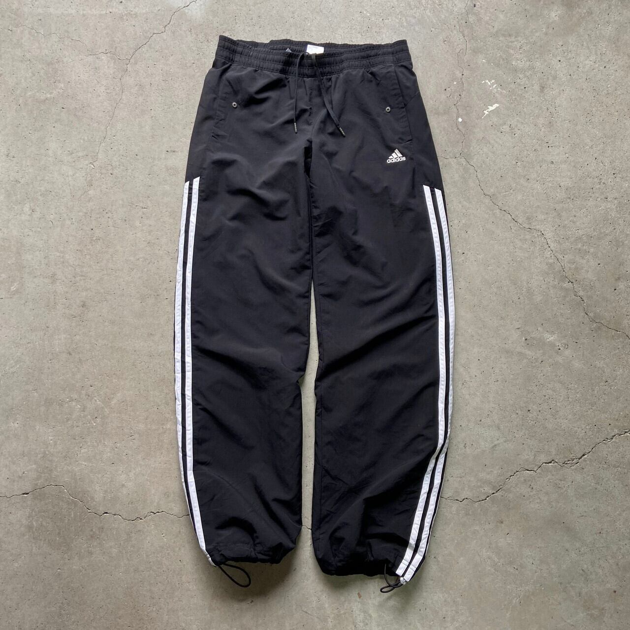 Adidas アディダス サイドライン ポリエステル ウォームアップパンツ レディースm相当 古着 ブラック ホワイト 黒 白 ロングパンツ Cave 古着屋 公式 古着通販サイト