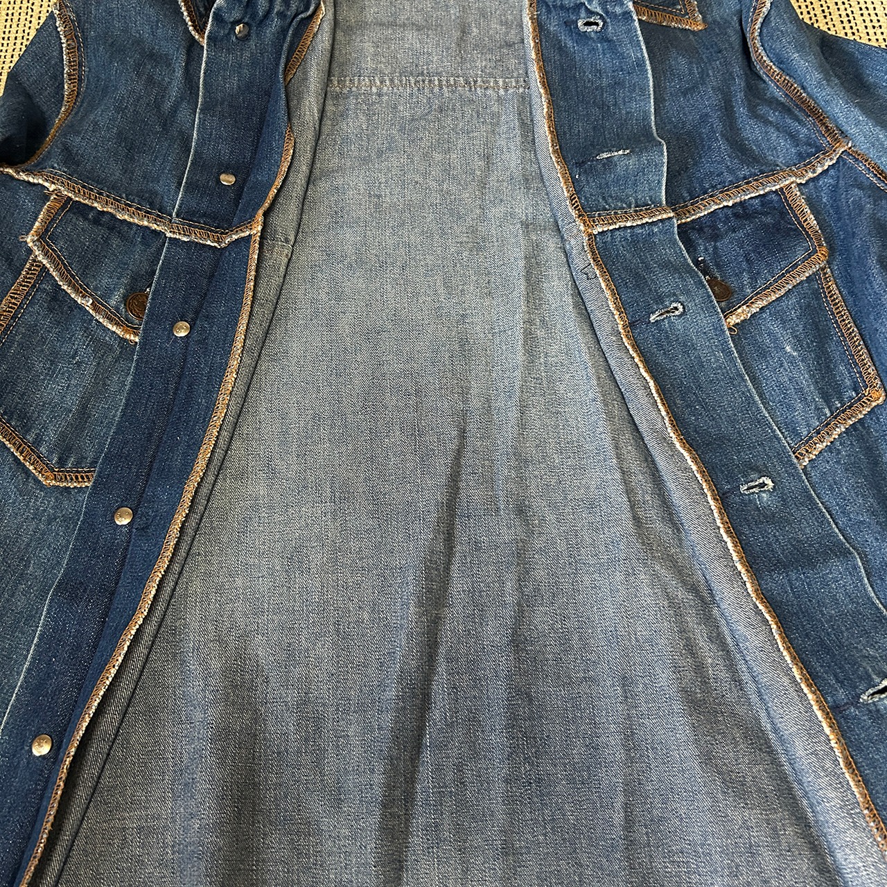 70s Vintage JC Penney Blue Denim Rag Shirt Size M 中古