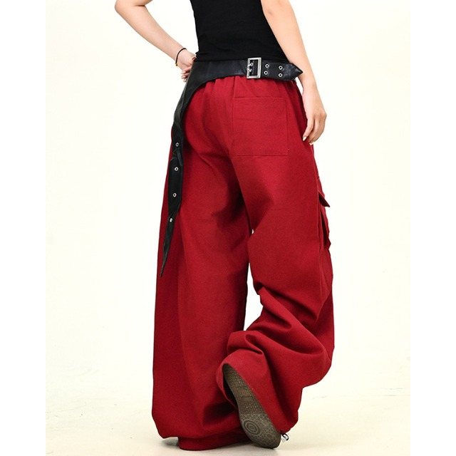 asymmetric belt wide leg pants　アシメベルトワイドレッグパンツ　J1221