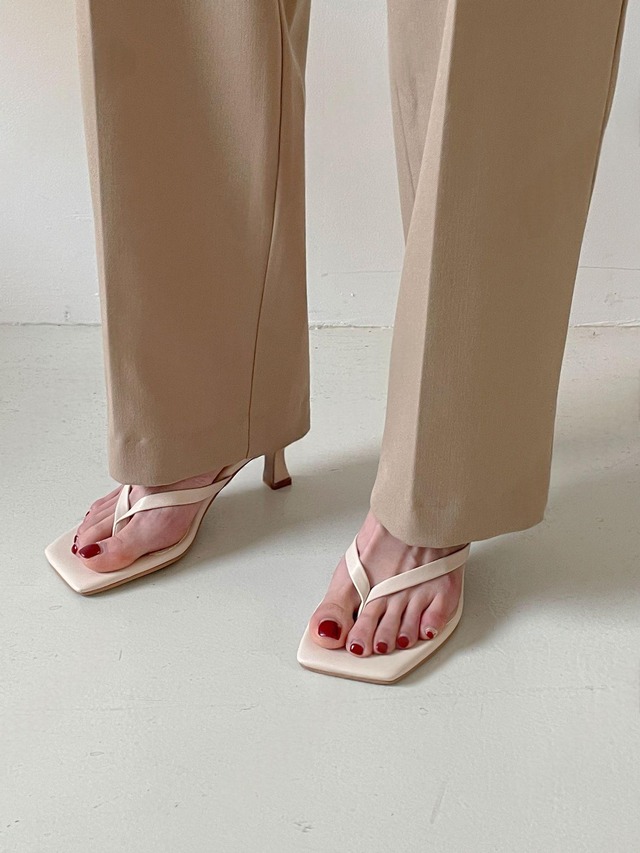 Square Toe Thong Heel Sandals