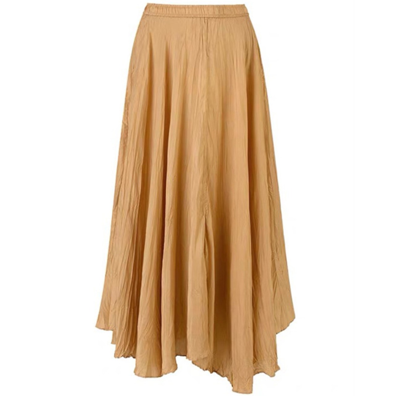 アシンメントリークリンクルミモレ丈スカート W00887