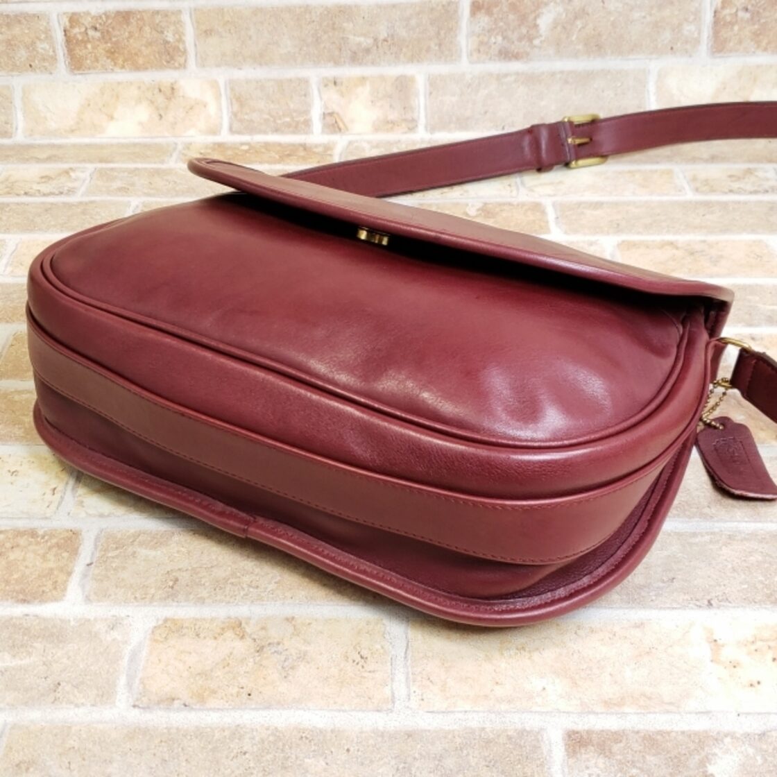 オールドコーチ ☆ USA製 レザー ショルダーバッグ バーガンディ COACH 