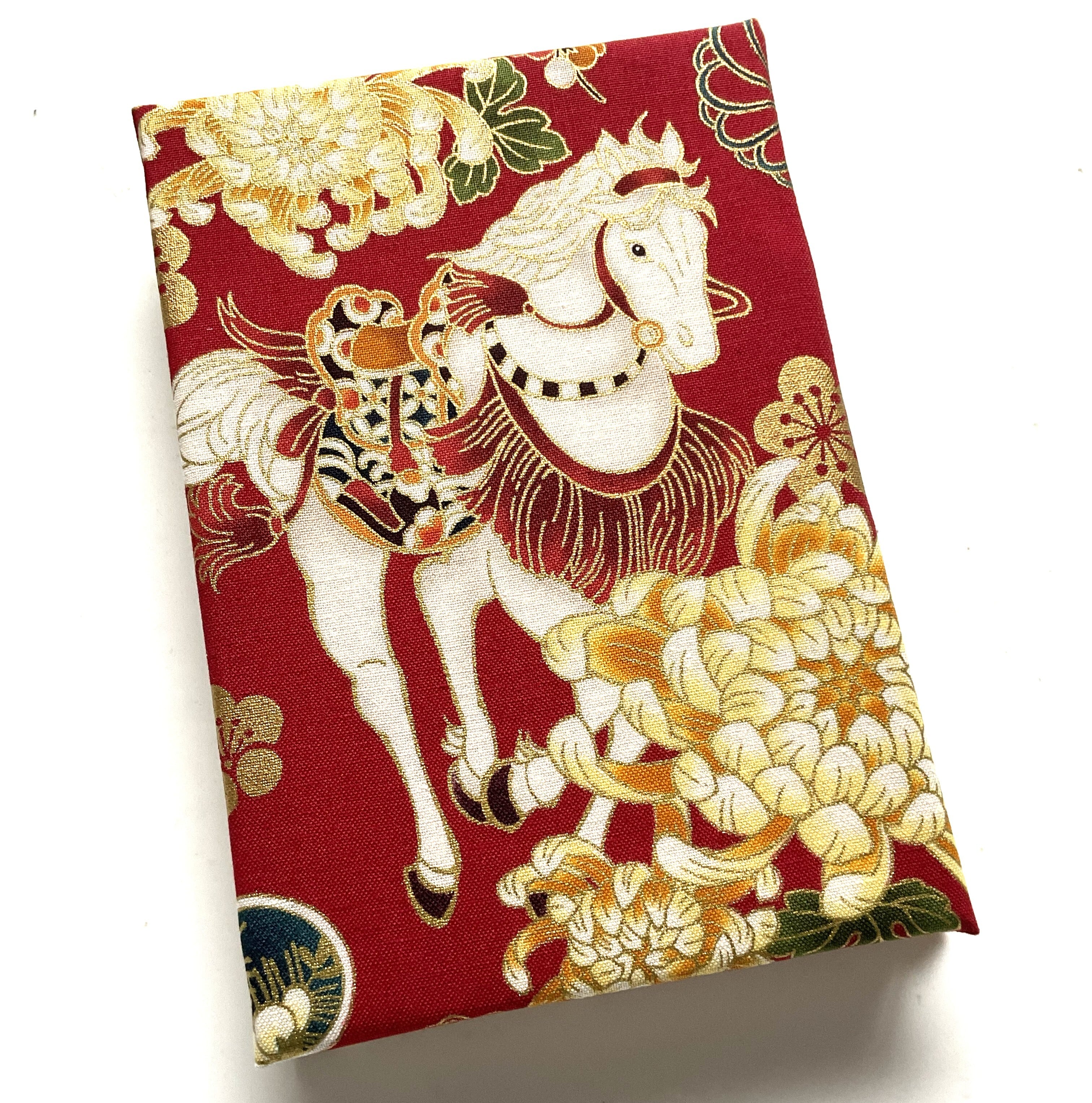 御朱印帳【布×木】「神馬と百花繚乱」小判