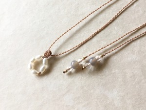 淡水パール macramé necklace