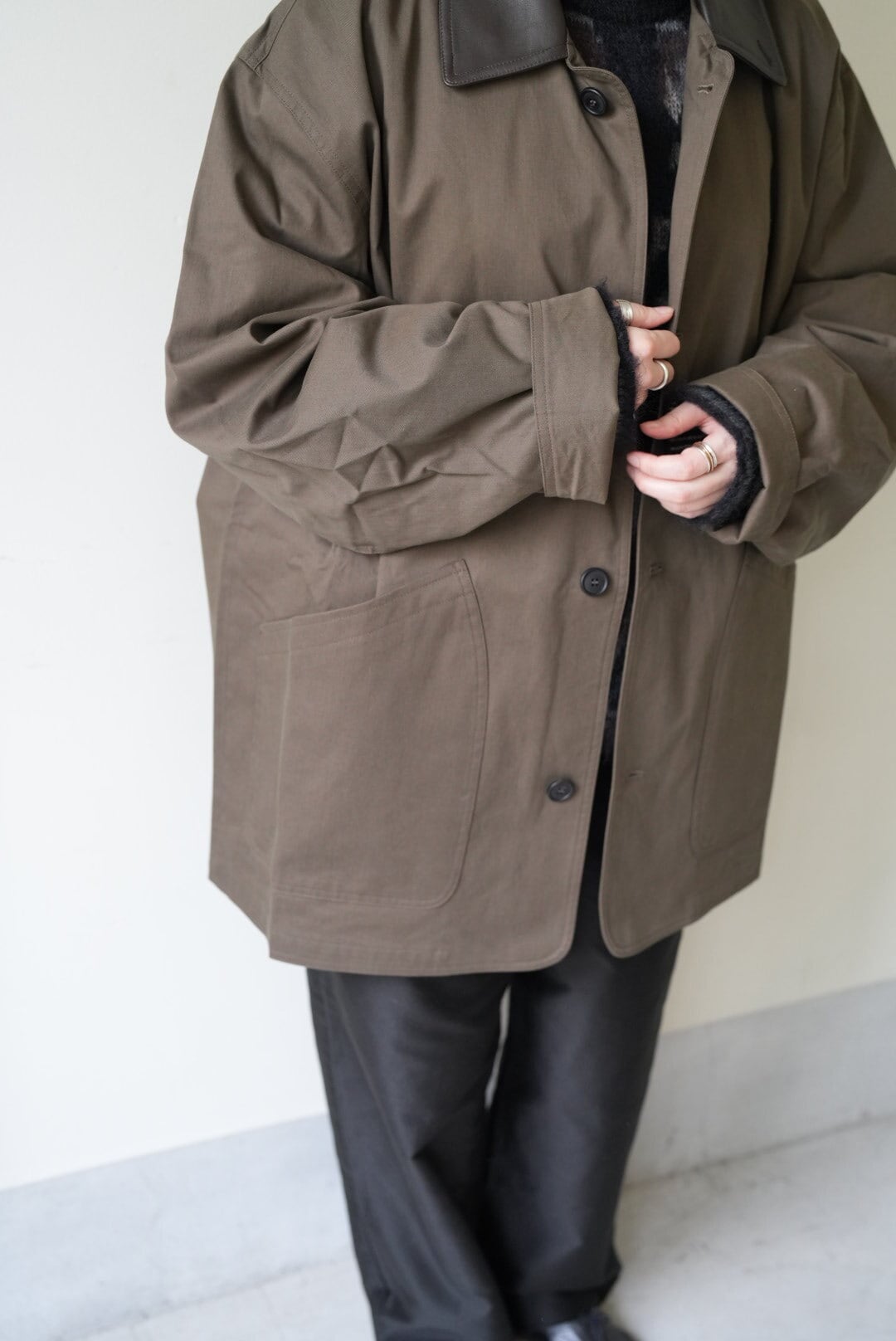 Cristaseya OVERSIZED BLOUSON WITH LEATHER COLLAR | Pay ID