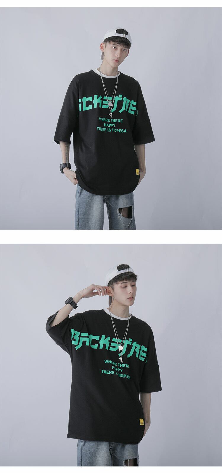 全2色 Tシャツ カットソー プリント カジュアル シンプル