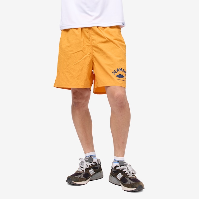 【seamania】Arch Logo Nylon Shorts [MANGO]