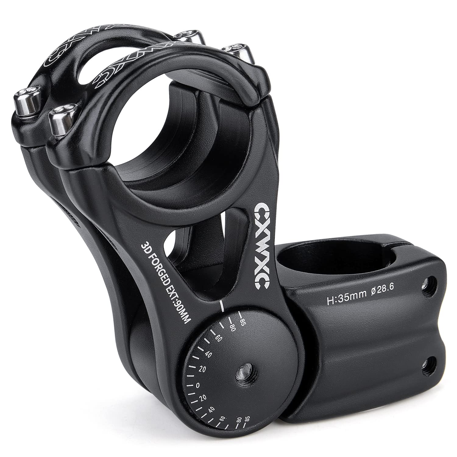 【在庫のみ】CXWXC ステム 140度角度調整 クランプ径/ 31.8mm ハンドルステム 自転車 アジャスタブルステム 90/110/130/145mm シティサイクル/MTB/ロードバイク/クロスバイクなど対応 アヘッド (XT-AS822)