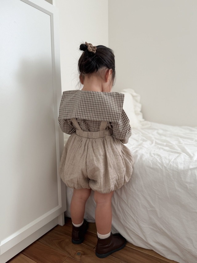 [mimimarket] check sailor blouse