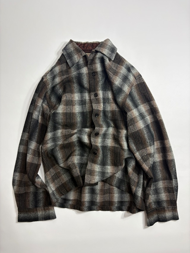"Made In USA" 1950s McGregor Shadow Check Ombre Wool Shirts