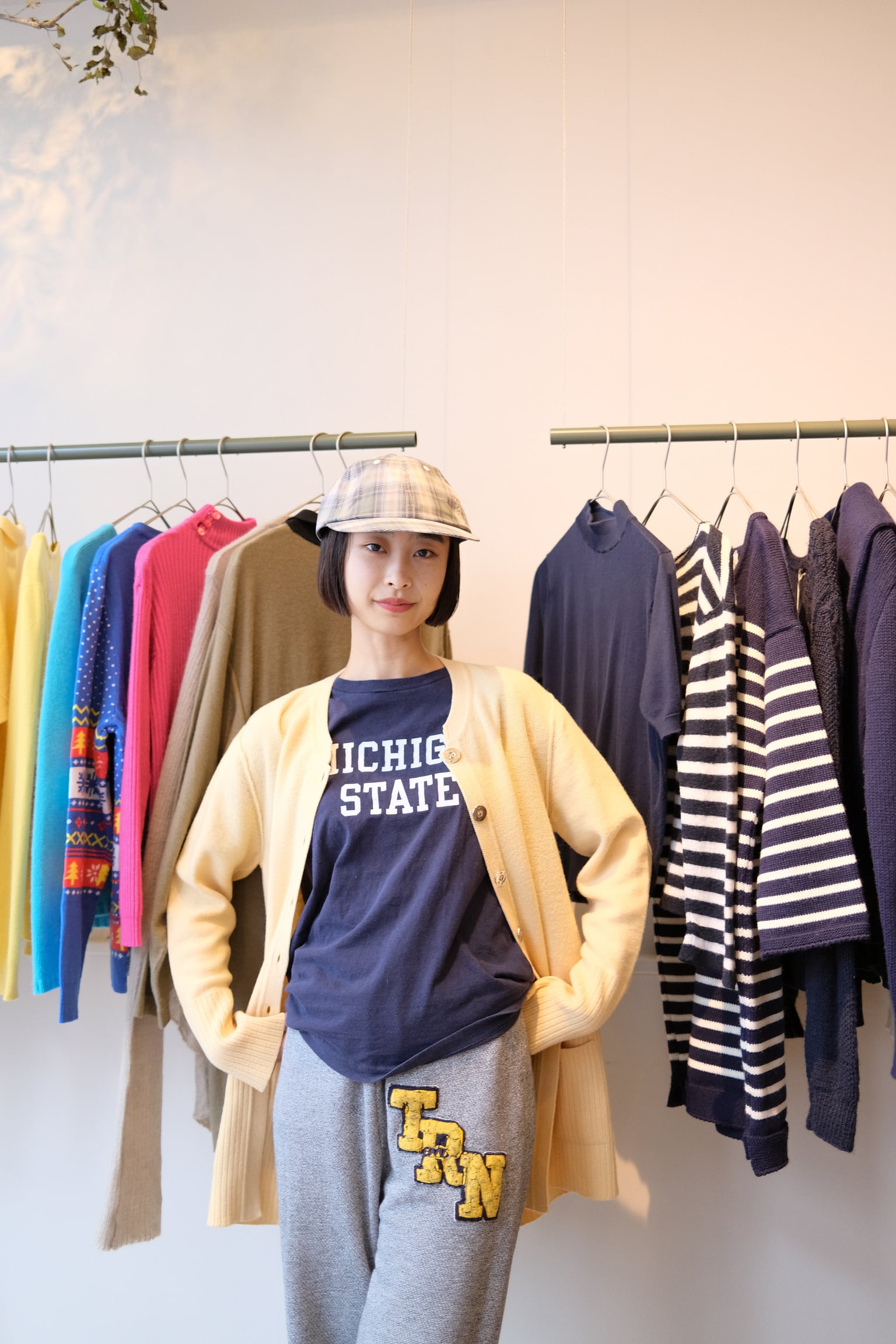 SONIA RYKIEL イエローニットロングカーディガン