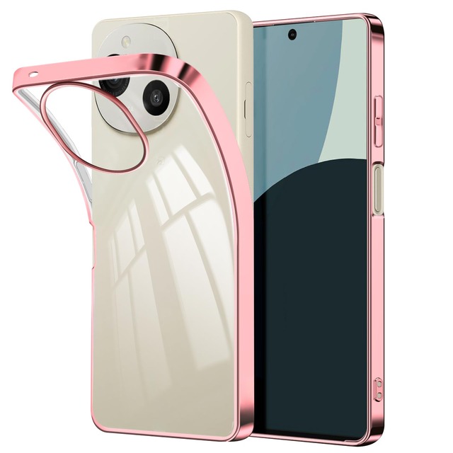 Zabarsii AQUOS R10 / R9 用のケース クリア 透明 r9 用の カバー SH-51E スマホケース tpu 耐衝撃 ストラップホール スリム ソフト メッキ加工 アクオス R9 用の ケース ローズゴールド