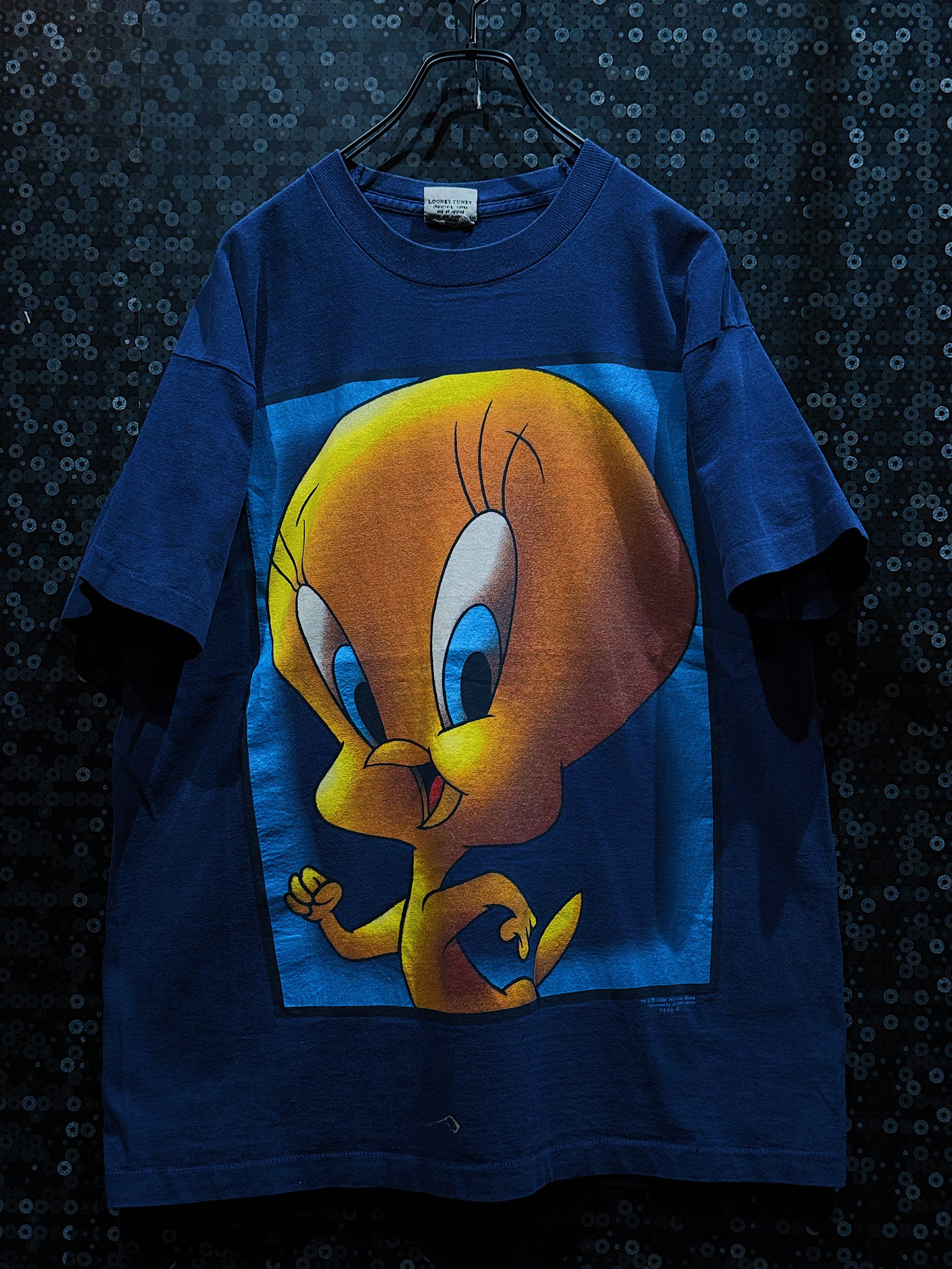 【ÆIEM】"Looney Tunes"vintage tweety detail over silhouette T-shirt