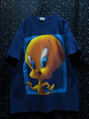 【ÆIEM】"Looney Tunes"vintage tweety detail over silhouette T-shirt
