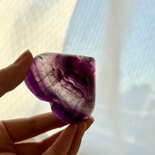 ハートディッシュ＊パープルフローライト＊お皿＊アクセサリートレイ＊天然石インテリア＊置き物