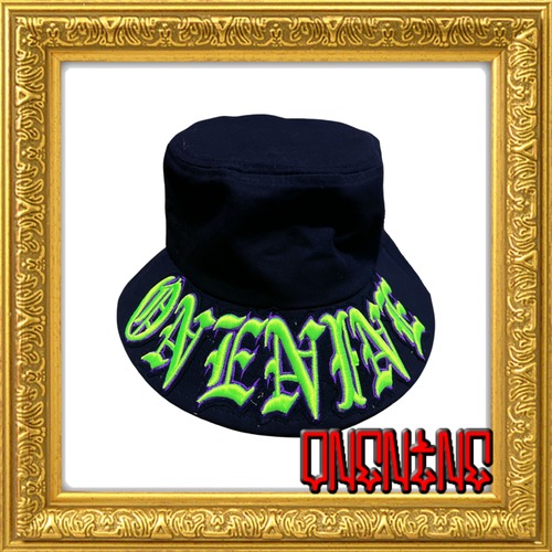 3DLOGO BUCKET HAT(PURPLE×NEONGREEN)