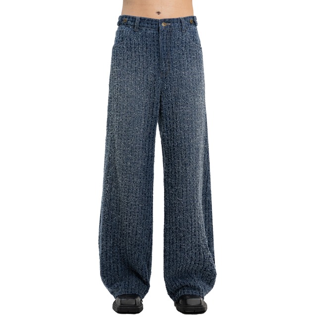 【26AW | MEN】Feng Chen Wang フェンチェンワン / パンツ / Blue Jacquard Washed Denim Jeans FUF22TR37