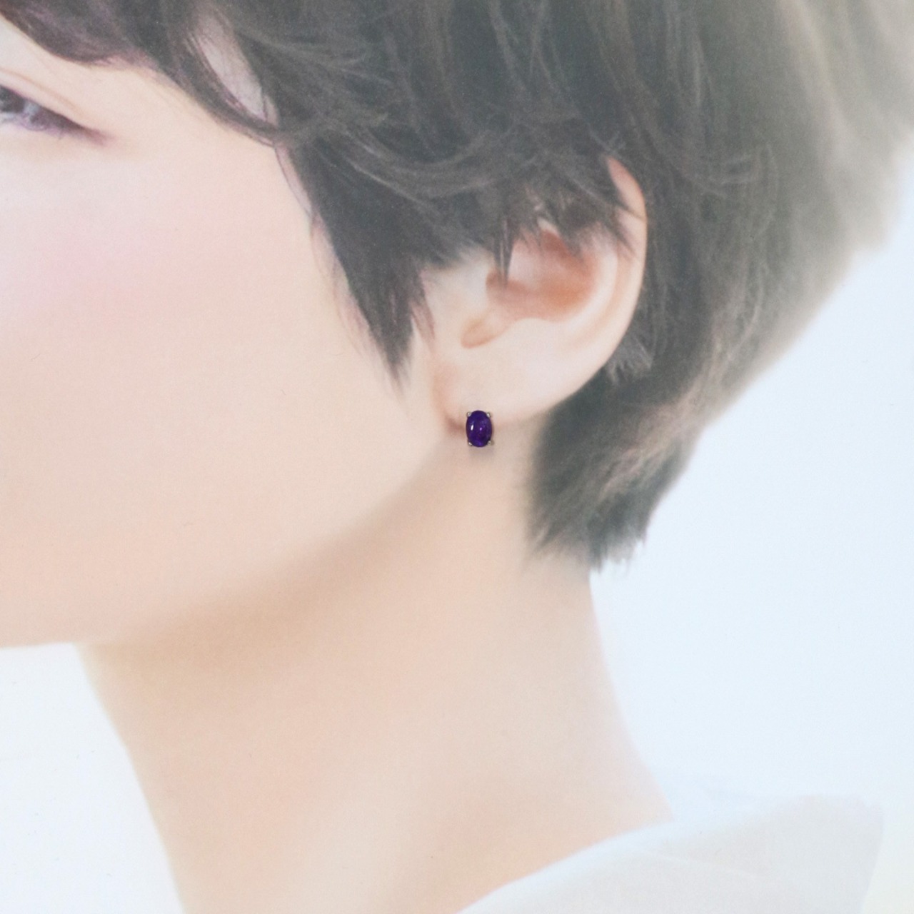 2月誕生石！心穏やか！シルバー アメシスト ピアス simple silver series mm1064
