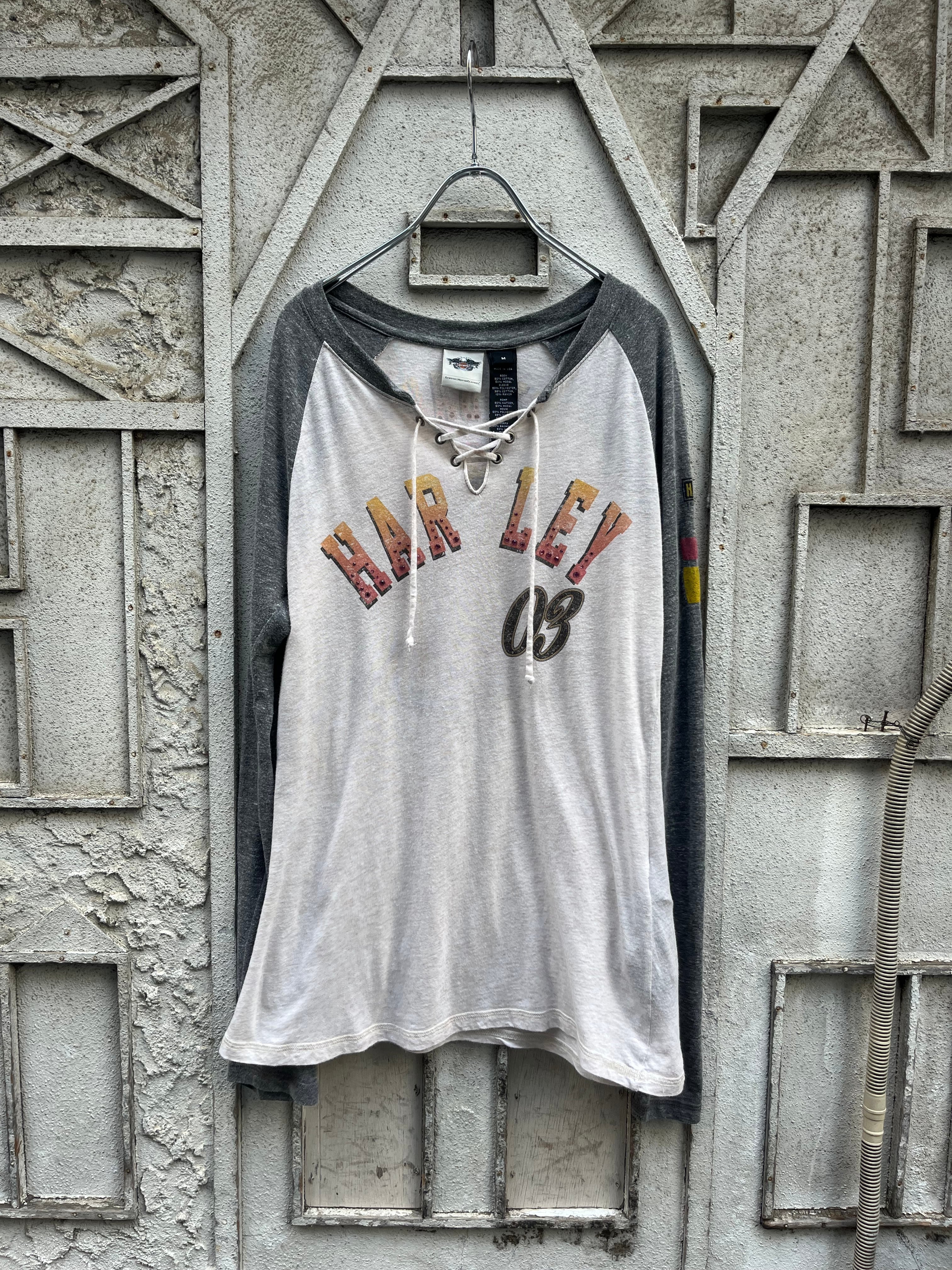 "HARLEY DAVIDSON" raglan / made in USA