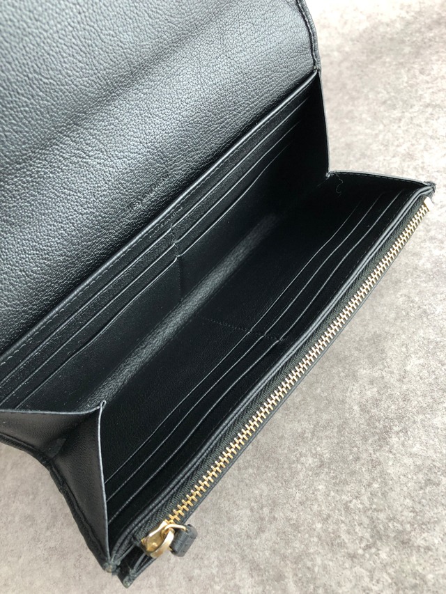 Yves Saint Laurent イヴ・サンローラン 財布 ブラック YSL レザー 長財布 vintage ヴィンテージ オールド ipdgzz