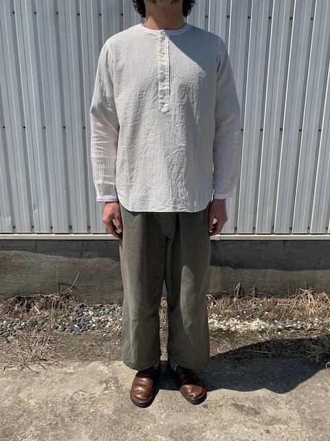 another 20th century / Camels Pajama shirts stripe / WHITE × WHITE ...