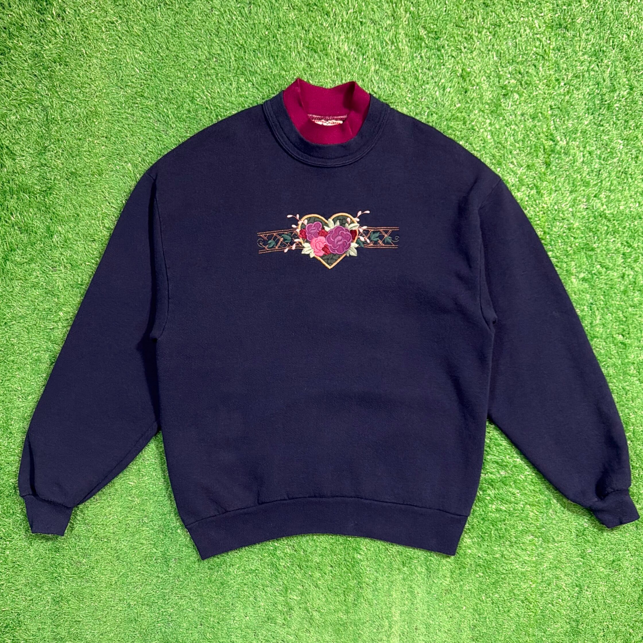 90s USA製 アメリカ アイダホ州 刺繍ロゴ レトロデザイン 袖太 