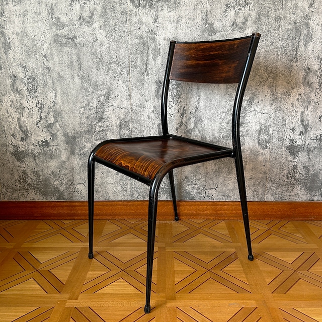 50's Vintage French Industrial School Chair #2 Used 中古 リペア済