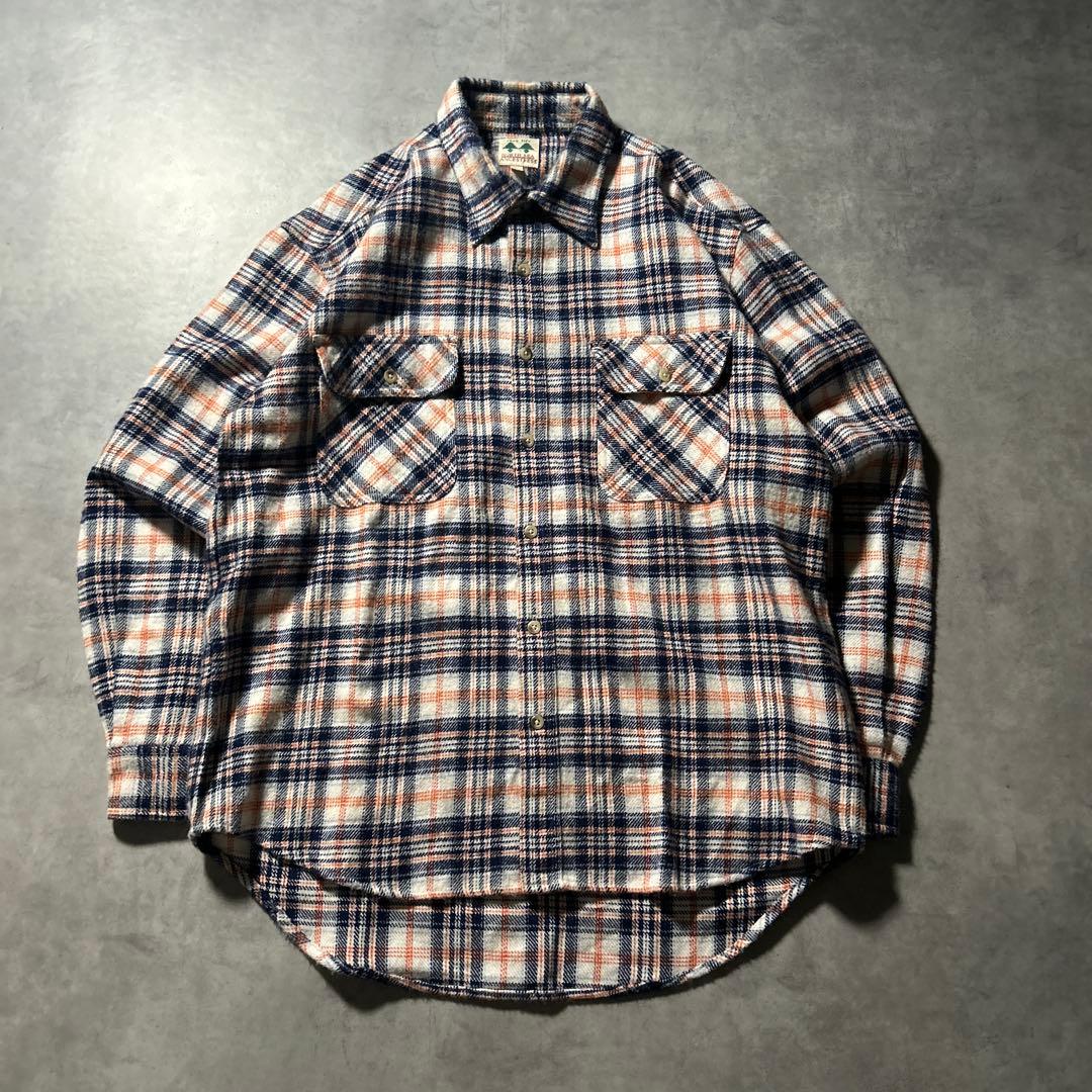 ヴィンテージ チェック マルチカラー デザイン レトロ パターン シャツ