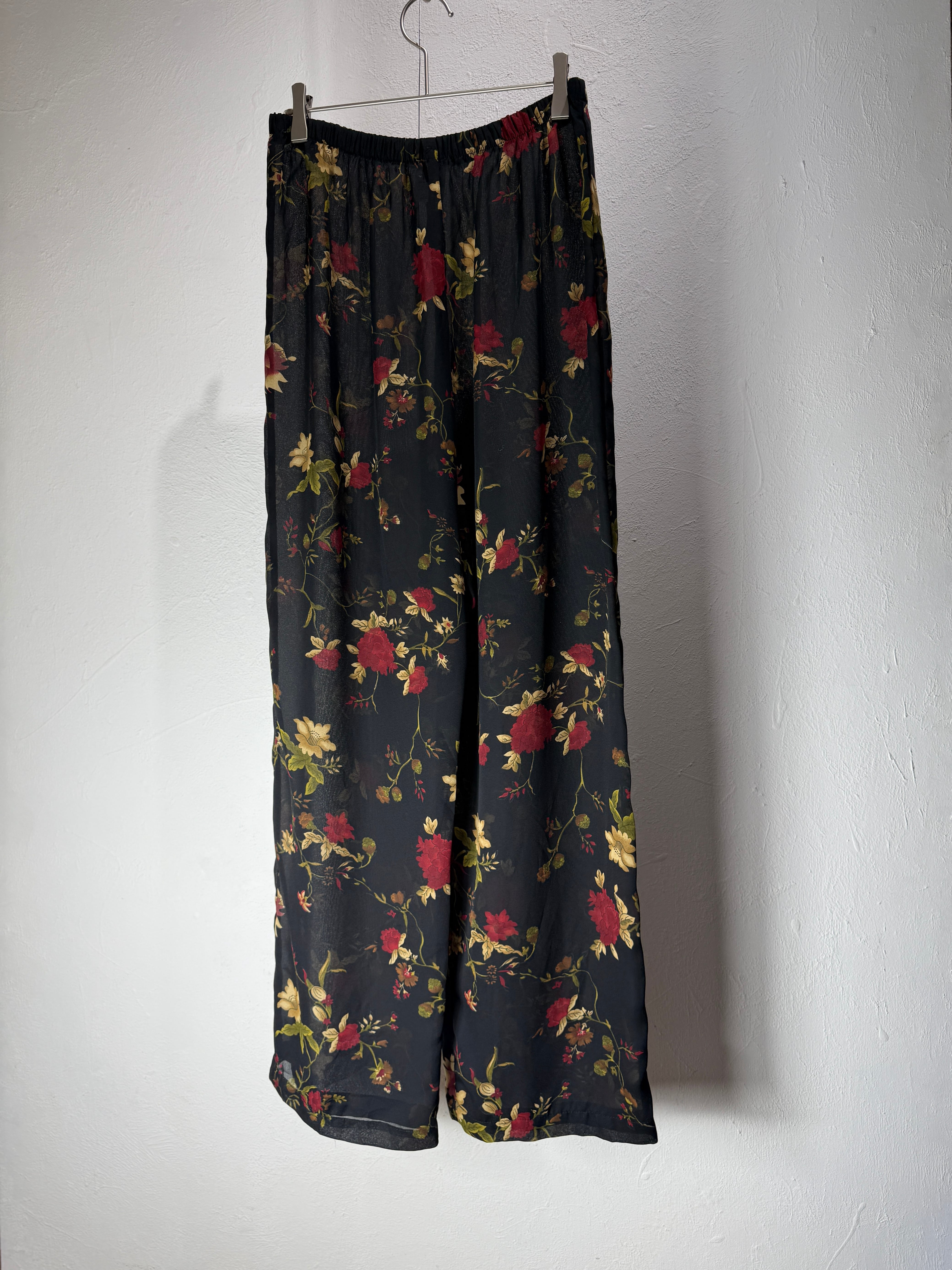Flower Print Sheer Easy Pants