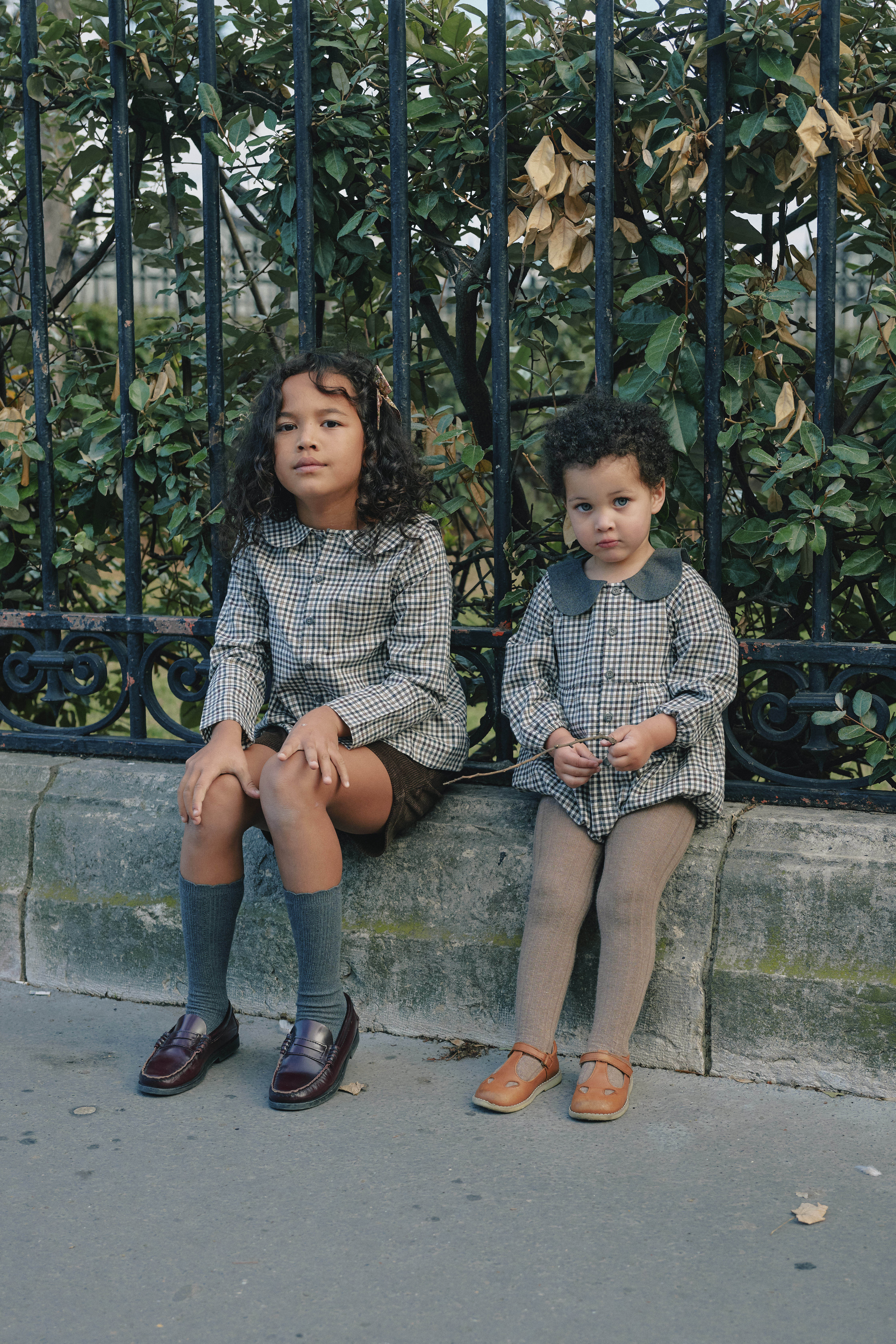 【予約/送料無料】Shirt MONCEAU - gingham beige & gray / Maison Marelle