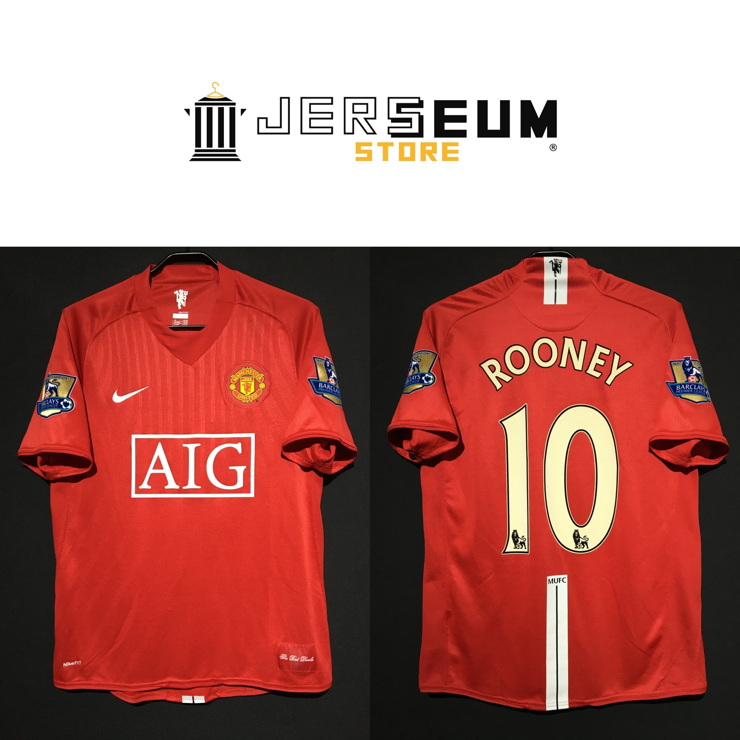 No.10　Condition：Preowned　【2007/08】　Grade：6　Size：M　Manchester　United　ROONEY