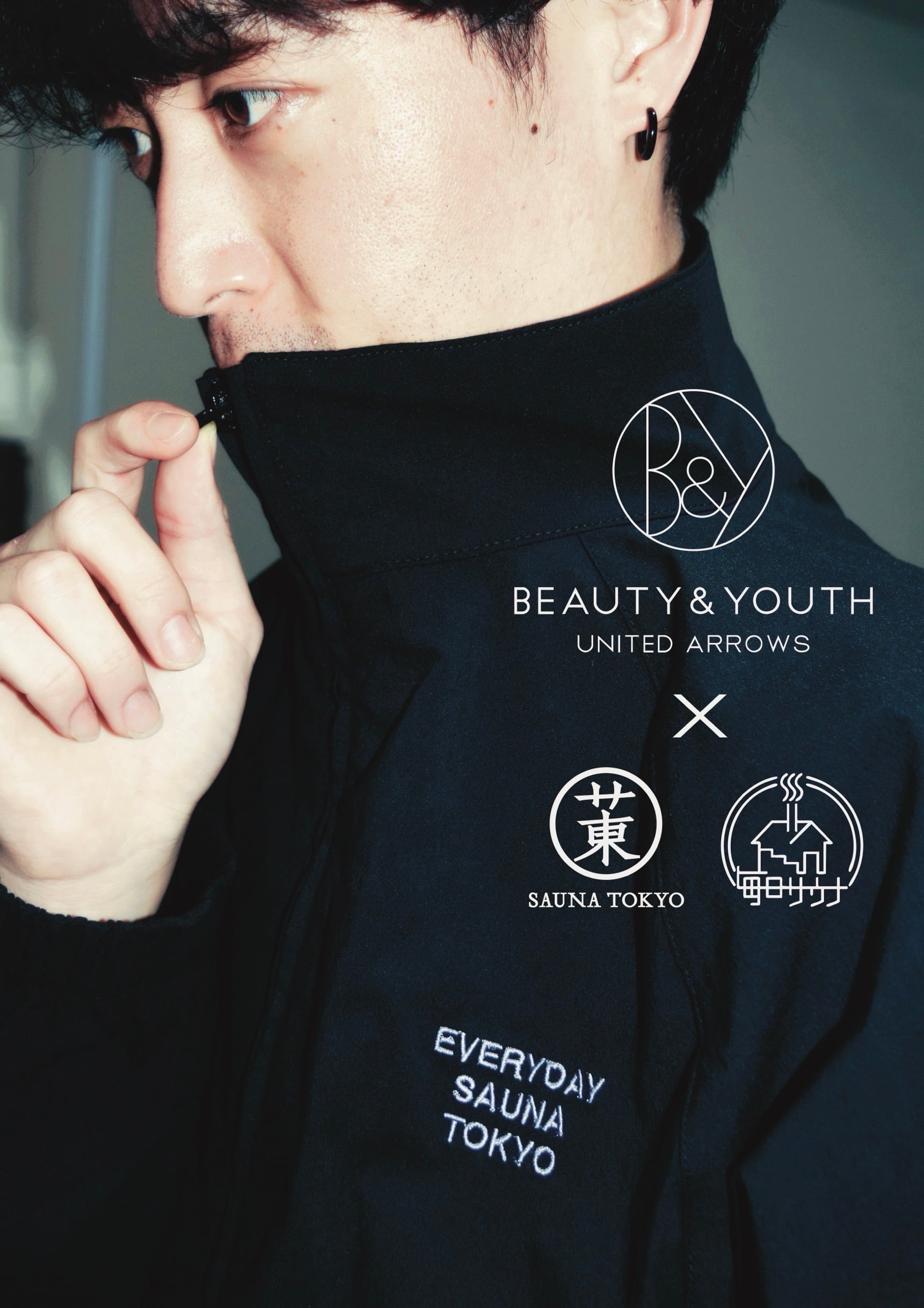 UNITED ARROWS×毎日サウナ×サウナ東京 オーバーサイズスタンドカラー