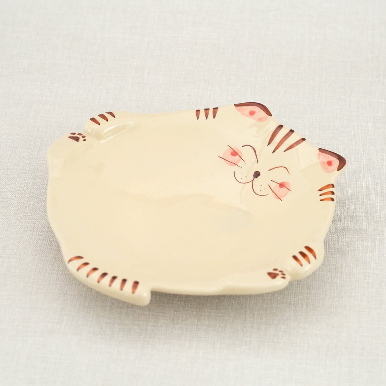 福猫 大皿（トラ・ミケ・茶トラ） | 菊祥陶器／工房祥sho～ Kikusho