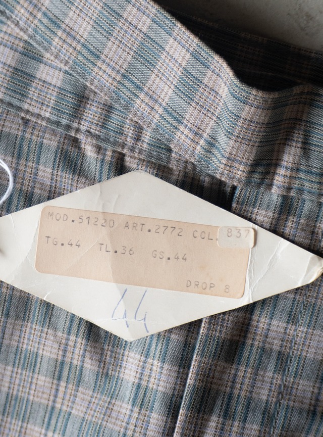 "Errecinque" 1970s deadstock Plaid trousers