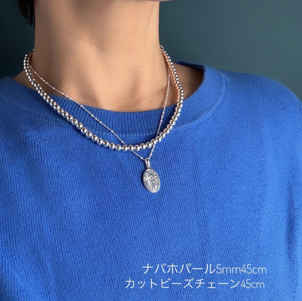 メキシカン リバーシブル オメダイネックレス with カットビーズ