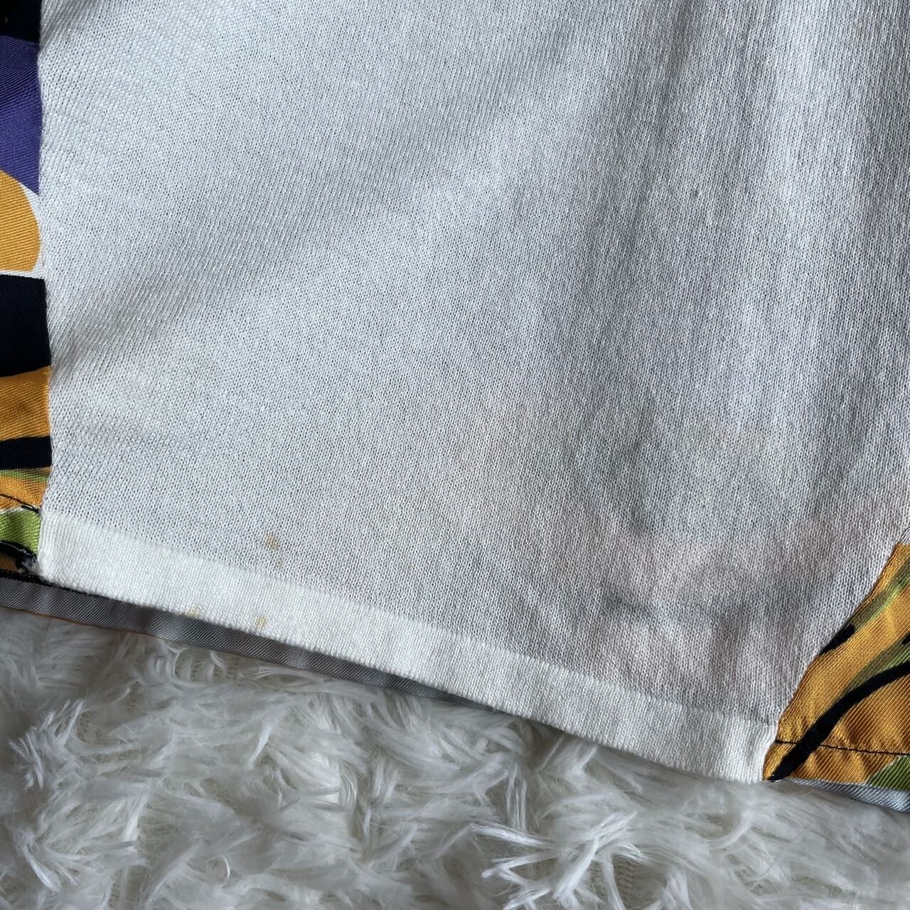 ETRO エトロ 長袖カットソー 切替 スカーフ柄 ゆったり シルク100 綿
