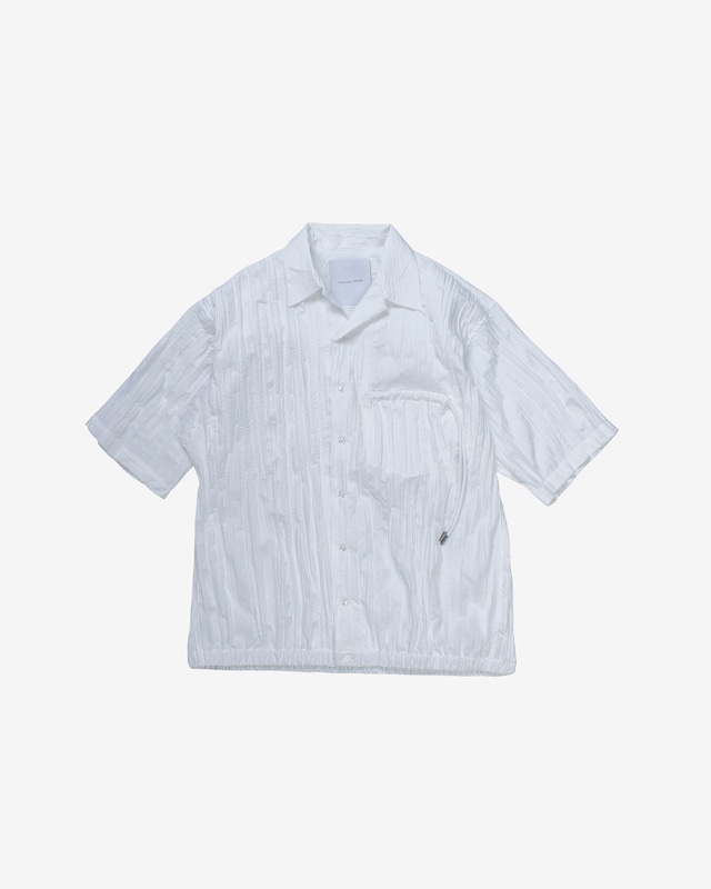 Wrinkles Pleats Gather Pocket Shirt -white <LSD-BC1S2A>