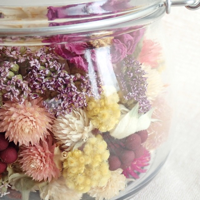 ドライフラワーアソート瓶詰め 鳳来ターシャ 田中佳子