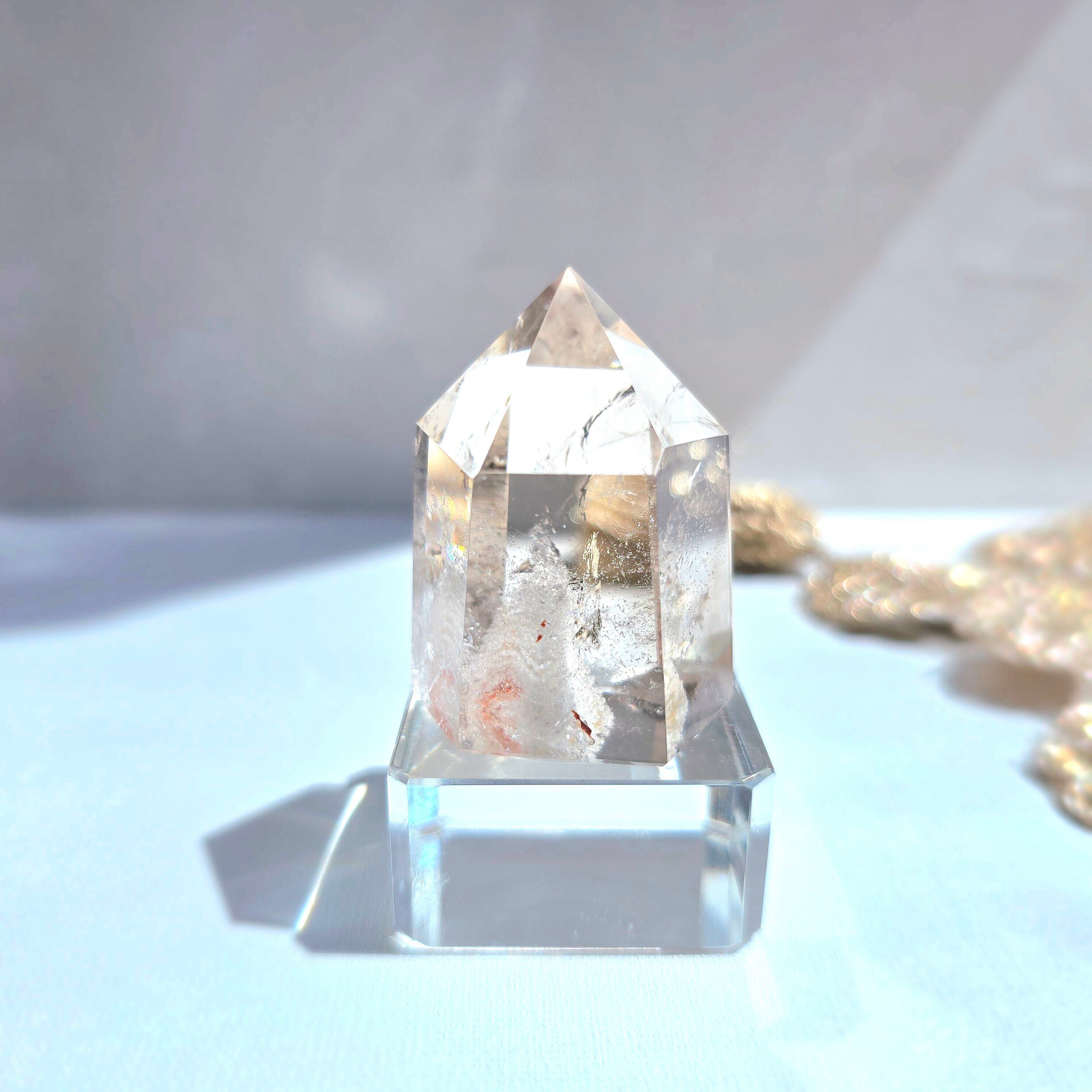 ザンビア産 水晶 エンジェルブルーラダー ポイント 高透明 約19.5cm