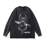 VINTAGE ストリート ナイフドーベルマン Tシャツ T1445