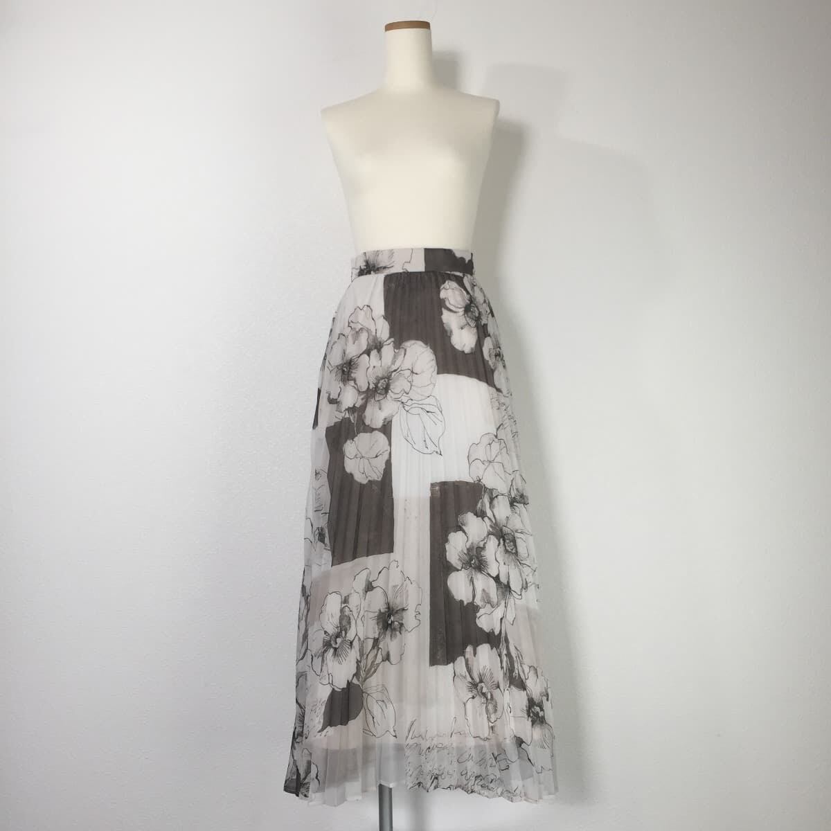 Ameri Vintage MIDI TRENCH PRINT SKIRT