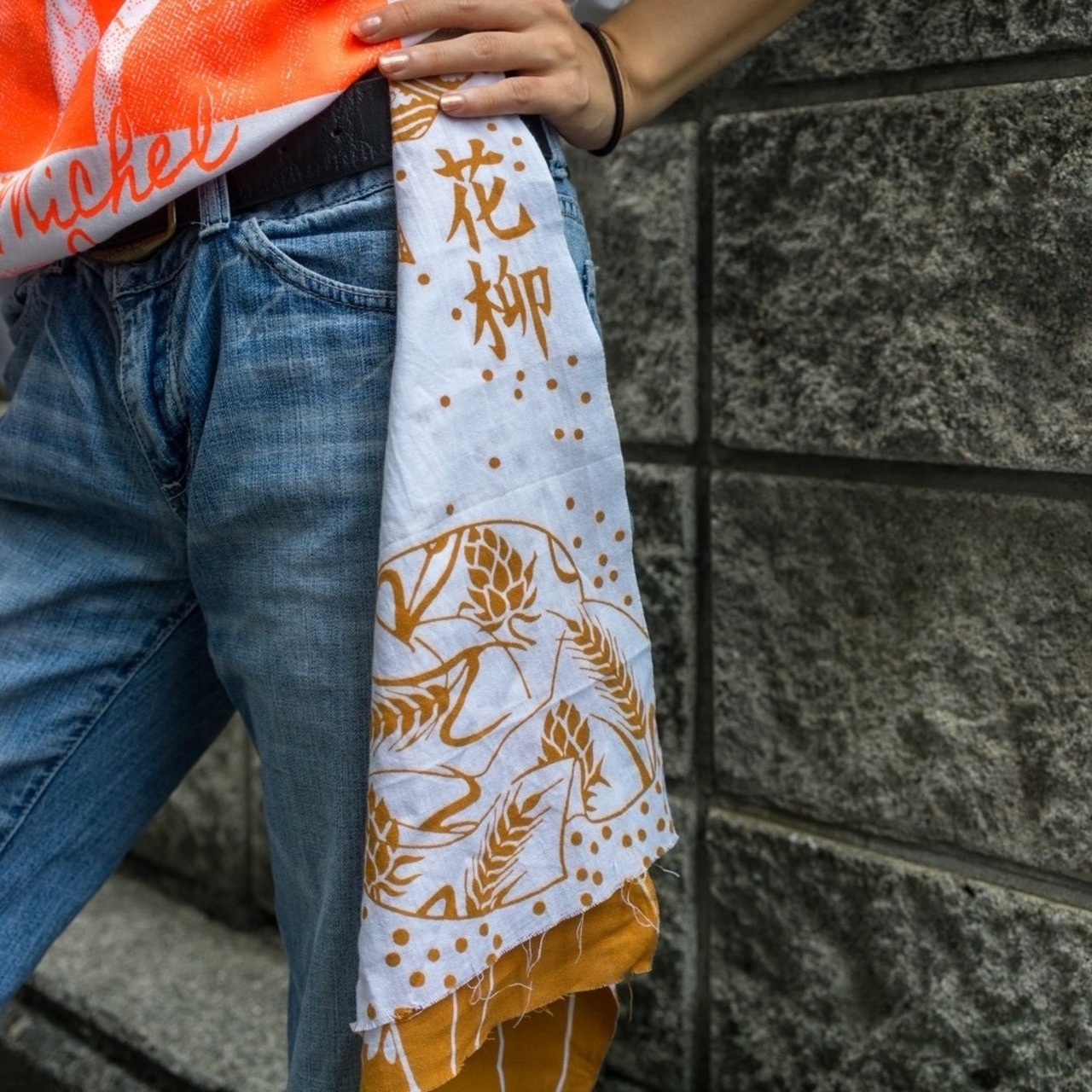 花柳 - KARYU - × VERSION COLLABORATION TENUGUI ORANGE