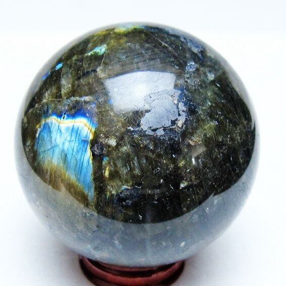 ラブラドライト 丸玉 70mm スフィア 置物 一点物 151-9117