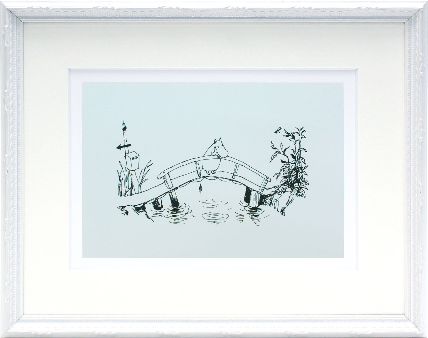 ムーミン 北欧 Postery「ムーミン谷の橋」送料無料 フレーム 展示用フック付アートポスター 絵画 インテリア アート